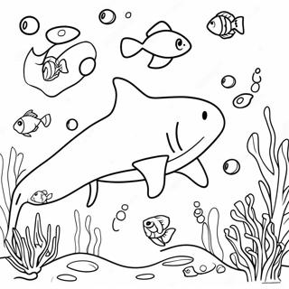 Bull Shark In Coral Reef Coloring Page 46714-36931