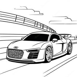 Раскраска Audi R8 На Гоночной Трассе 46834-37022