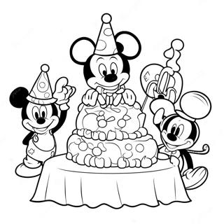 Mickey Mouse Birthday Party Coloring Page 46844-37049