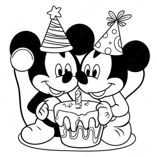 Mickey Mouse Birthday Party Coloring Page 46844-37052