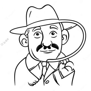 Funny Detective With Magnifying Glass Coloring Page 46854-37039