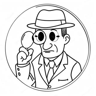 Funny Detective With Magnifying Glass Coloring Page 46854-37040