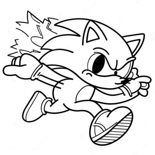 Sonic Running Fast Coloring Page 46904-37079