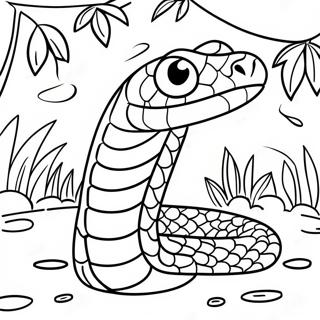 Colorful Jungle Snake Coloring Page 4691-3745