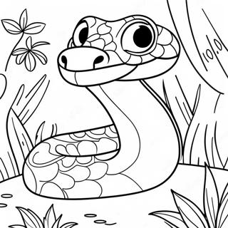 Colorful Jungle Snake Coloring Page 4691-3746