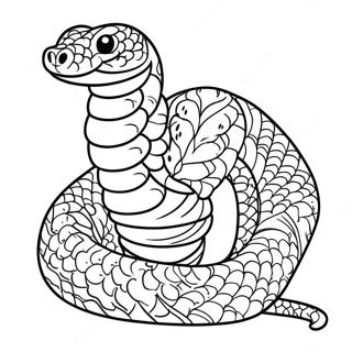 Colorful Jungle Snake Coloring Page 4691-3747