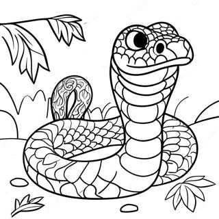 Colorful Jungle Snake Coloring Page 4691-3748