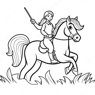 Realistic Girl Riding A Majestic Horse Coloring Page 46943-37105