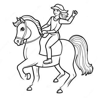 Realistic Girl Riding A Majestic Horse Coloring Page 46943-37106