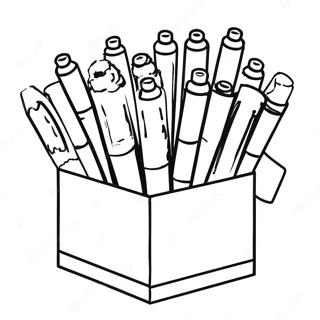 Colorful Markers In A Box Coloring Page 47014-37165