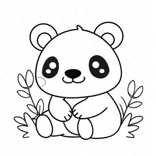 Kawaii Panda Boyama Sayfaları