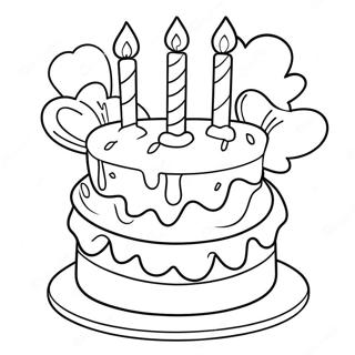 7th Birthday Cake Coloring Page 47063-37193