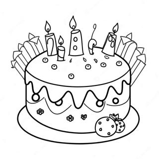 7th Birthday Cake Coloring Page 47063-37194