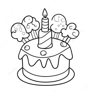 7th Birthday Cake Coloring Page 47063-37195