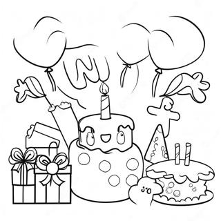 Fun 7th Birthday Party Coloring Page 47064-37201