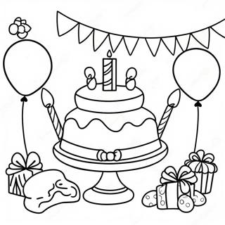 Fun 7th Birthday Party Coloring Page 47064-37204