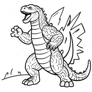 Godzilla Roaring Fiercely Coloring Page 47084-37225