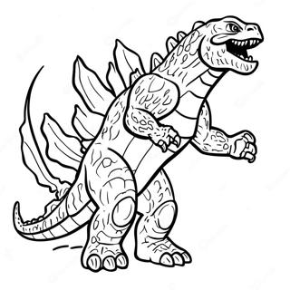 Godzilla Roaring Fiercely Coloring Page 47084-37228