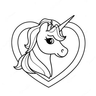 Unicorn Valentines Day Coloring Pages