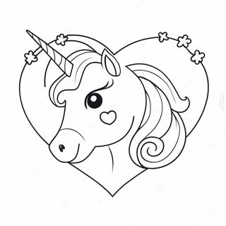 Einhorn Valentinstag Herz Ausmalbild 47103-37239