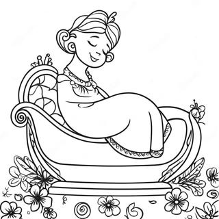 Elegant Princess Sleeping On A Pea Coloring Page 47124-37254