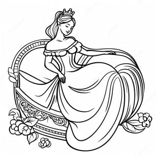 Elegant Princess Sleeping On A Pea Coloring Page 47124-37256