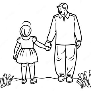 Daddy And Daughter Holding Hands Coloring Page 47133-37261