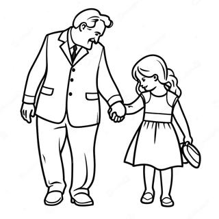 Daddy And Daughter Holding Hands Coloring Page 47133-37262