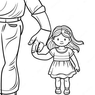 Daddy And Daughter Holding Hands Coloring Page 47133-37263