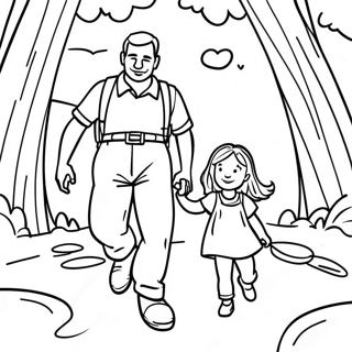 Adventurous Daddy And Daughter Exploring Coloring Page 47134-37258