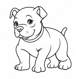 Playful American Bully Puppy Coloring Page 47164-37289