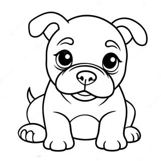 Playful American Bully Puppy Coloring Page 47164-37290