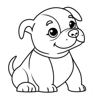 Playful American Bully Puppy Coloring Page 47164-37292