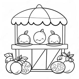 Cute Lemonade Stand With Smiling Lemons Coloring Page 47204-37313