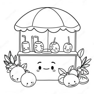 Cute Lemonade Stand With Smiling Lemons Coloring Page 47204-37316