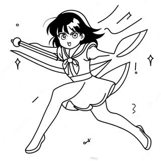 Pagina Da Colorare Di Sailor Saturn In Azione 47234-37348