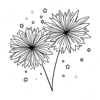 Easy Fireworks Coloring Pages