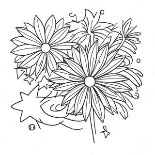 Colorful Fireworks Display Coloring Page 47324-37409