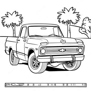 Chevy C10 Klassisk Lastebil Fargeleggingsark 47393-37459