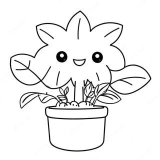 Kawaii Plante Farvelægningsside 47403-37481