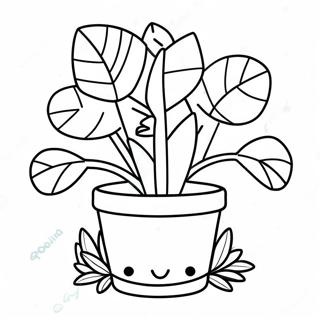 Kawaii Plante Farvelægningsside 47403-37484