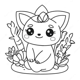 Kawaii Plant Coloring Pages