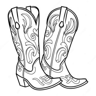 Cowgirl Boots Coloring Page 47413-37487