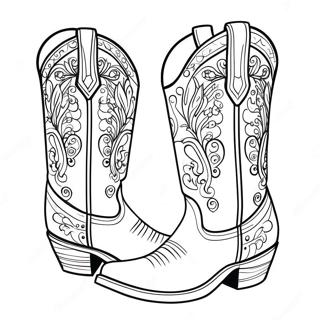 Fancy Cowgirl Boots Coloring Page 47414-37490