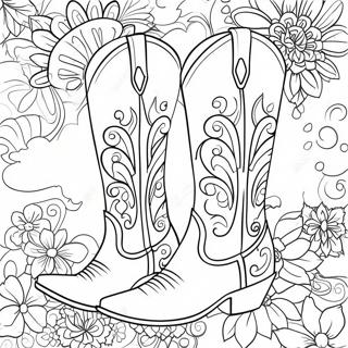 Fancy Cowgirl Boots Coloring Page 47414-37492