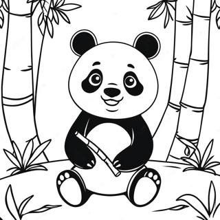 Cute Panda In A Bamboo Forest Coloring Page 47424-37537