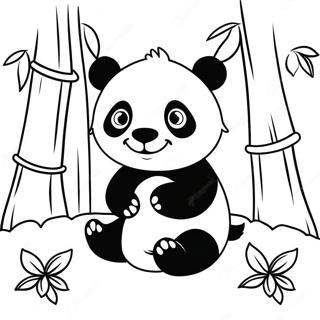 Cute Panda In A Bamboo Forest Coloring Page 47424-37540