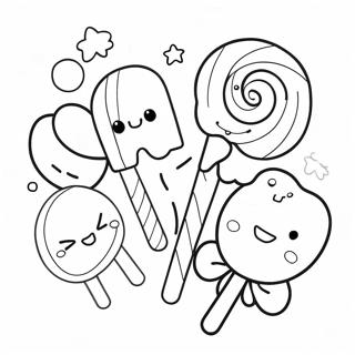 Kawaii Cute Candy Coloring Page 47463-37532