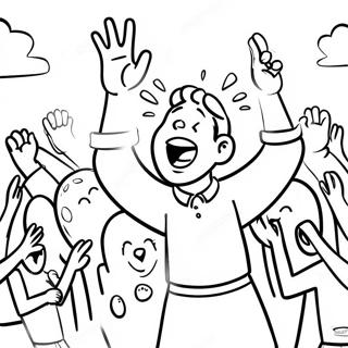 Joyful Worship Scene Coloring Page 47474-37533