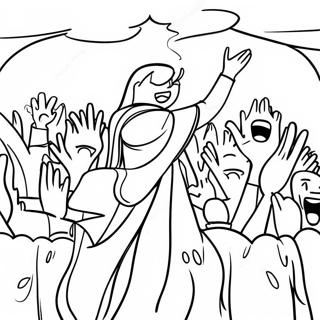 Joyful Worship Scene Coloring Page 47474-37534